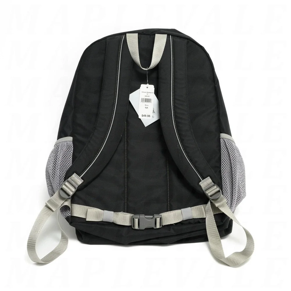 LL Bean Deluxe Bookpack IV Laptop Backpack Bag Black w/ Reflective Stripe 32L